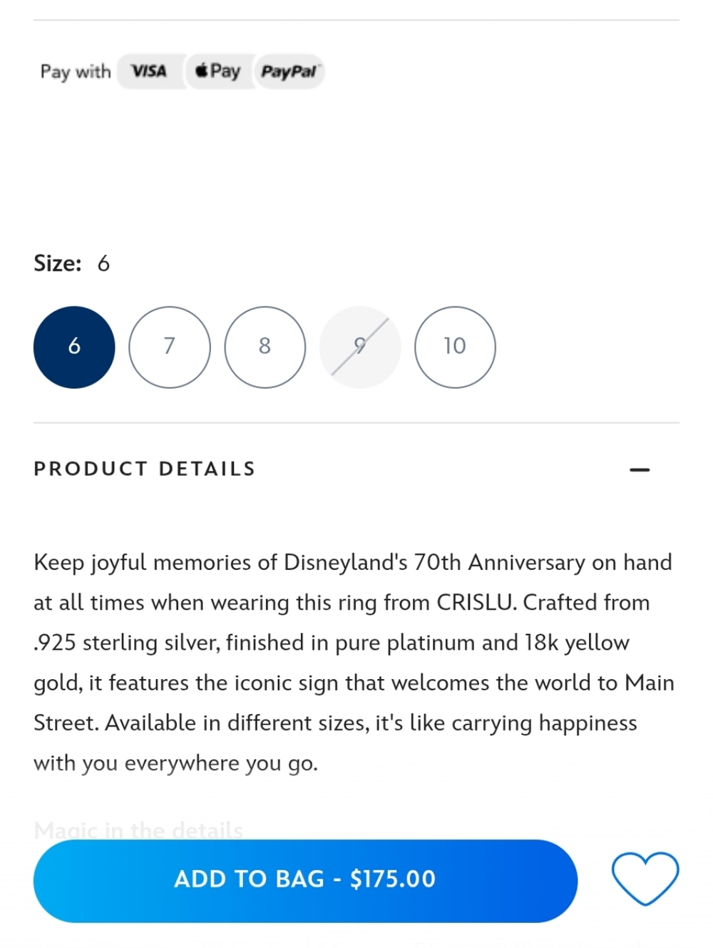 Disneyland 70th Anniversary Marquee Ring by CRISLU - Picture 8 of 16